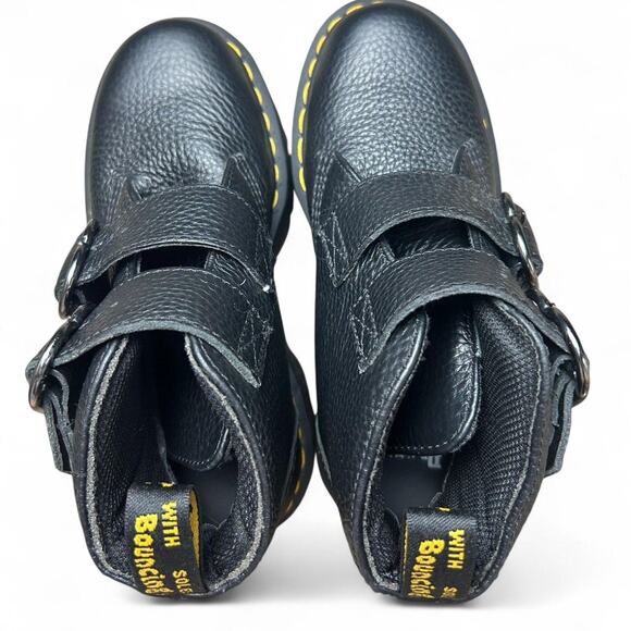 Doc Martens Devon Heart Platform Boots Size 5 - Pebbled Leather Buckle Boots - Picture 2 of 5